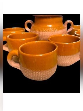espresso cup set Italy terra cotta clay handmade